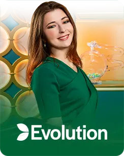 Evolution Gaming logo featuring a live casino dealer representing Evolution live casino games.