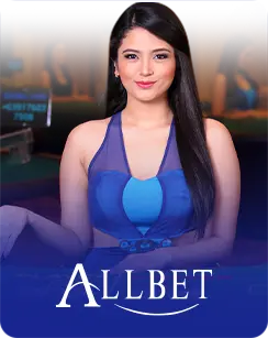 Allbet Gaming logo featuring a live casino dealer representing Allbet live casino games.