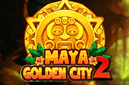 Maya Golden City 2 slot game logo with golden Mayan temple and treasure theme.