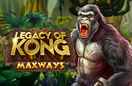 Legacy of Kong Maxways slot game featuring a roaring giant gorilla in a jungle-themed background.