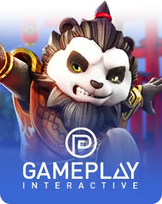 Gameplay Interactive gaming logo featuring a warrior panda character.
