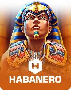 Habanero gaming logo featuring an Egyptian pharaoh character representing Habanero slot games.