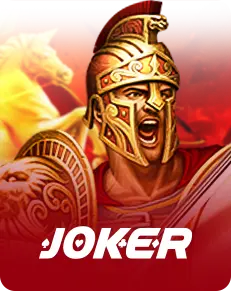 Joker Gaming logo featuring a Roman warrior character representing Joker slot games.